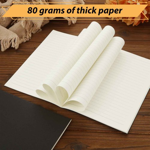 MIVIDE 50 Pack A5 Kraft Notebooks, Black Cover Journal Bulk Pack 8.3 x 5.5 inch Notebooks 60 Pages, Lined Travel Notebooks for Writing, Making Plans, School Office Supplies