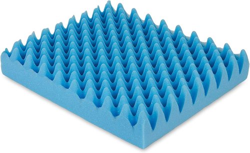 Gilbins Convoluted Egg Crate Foam Chair Cushion, Seat Cushion, Car Seat Cushion, Office Chair Cushion or Wheelchair Cushion to Relieve Back Pain Wheelchair and Recliner Chair Pads (Blue Without Cover)