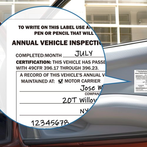PUNCHMAN 30Pack DOT Annual Vehicle Inspection Forms and Label,30-Pk 3-Ply Annual Vehicle Inspection Report with Carbon Copies with Hardboard,30-Pk 2-Ply FMCSA Annual Inspection Adhesive Vinyl Sticker