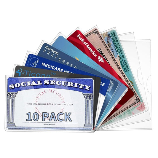 10 Pack Social Security Card Protector Medicare New Credit Card Holder,24 Mil Soft Clear Card for Waterproof SSN Card Protector，ID/Debit/Credit Card Covers Sleeve(10)