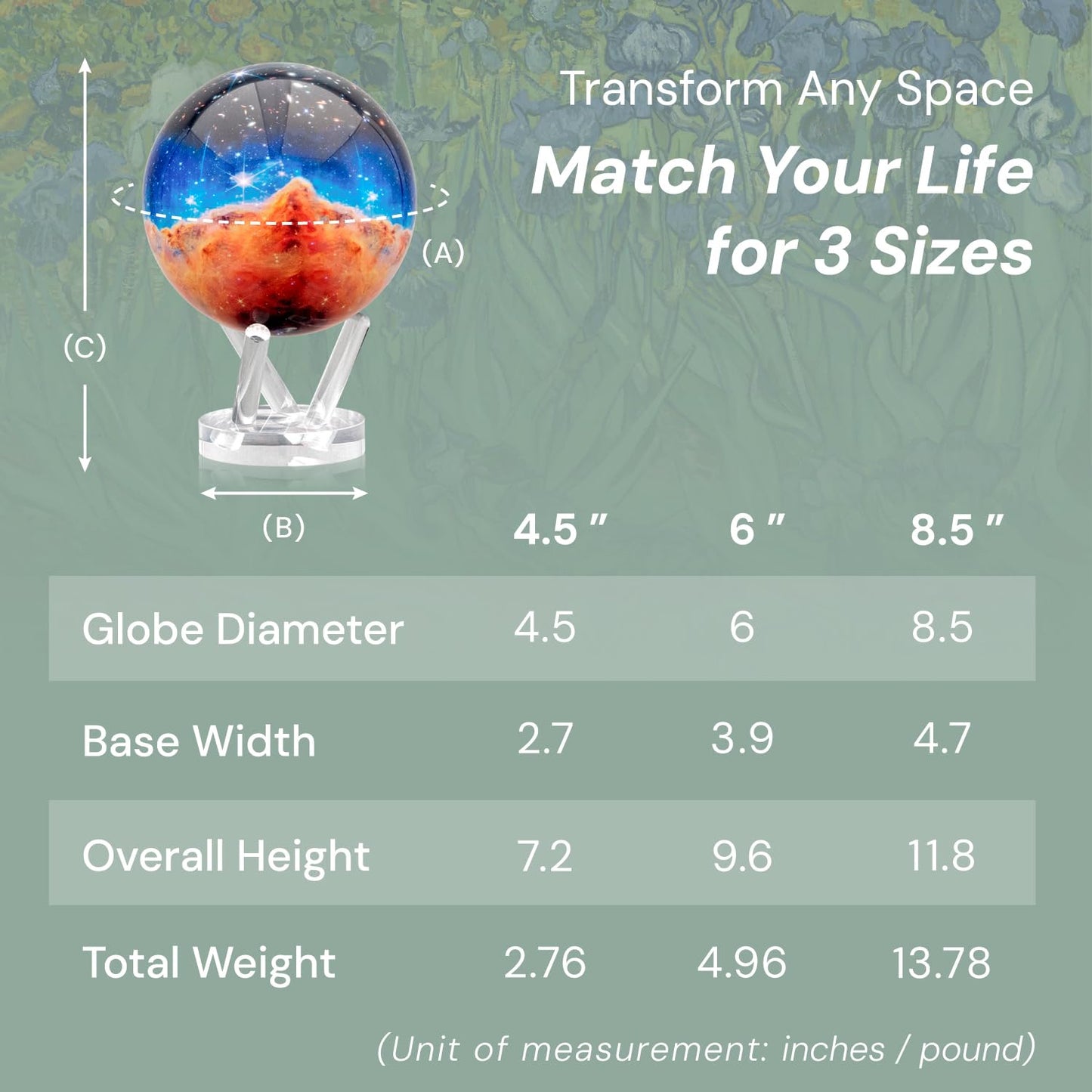 MOVA Globe - James Webb Carina Nebula Signature (6") | Solar Powered Desktop Display Inspired by NASA Imagery | No Batteries or Wires | Unique Space Decor or Educational Gift