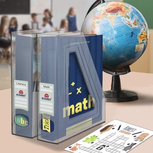 Acrimet Magazine File Holder, Durable Rack, Space-Saving Organizer (Plastic) (Clear Crystal Color) (2 pack)