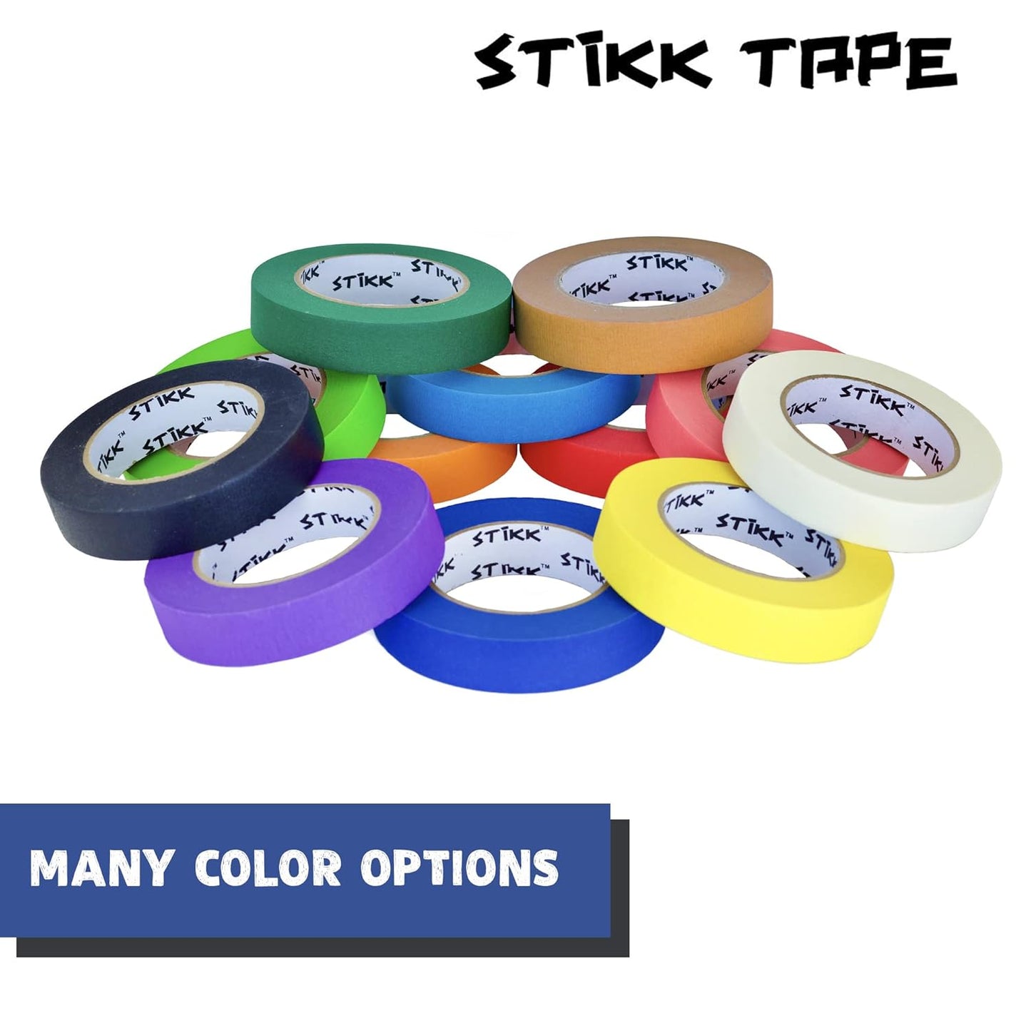 STIKK Painters Tape - 1/4 Inch Blue Masking Tape | 3-Pack for Clean Edges & Residue-Free Painting