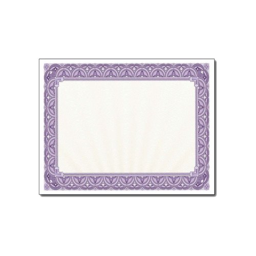 Purple Border Blank Certificate Paper - Bulk 500 Pack - 8.5" x 11" Certificates for Printer Awards