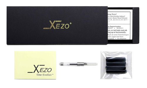 Xezo Speed Master Fountain Pen, Medium Nib. Matte White Color with Pāua Abalone Sea Shell. Rose Gold Plated. Lightweight Brass Body. No Two Alike. Etched With a Serial Number