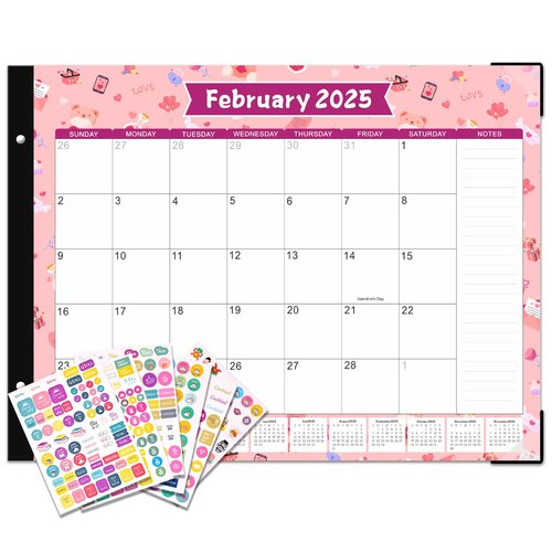 Desk Calendar 2025-2026, KOPEESY 22" x 17" Large Desk Top Calendar with Plastic Cover, 18 Months From January 2025 to June 2026