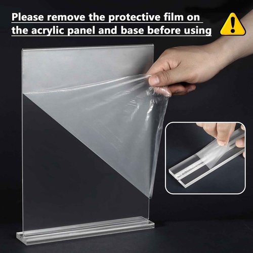 MaxGear Acrylic Sign Holder 8.5x11 Inches 10 Pack, Double Sided Clear Display Stand Table Top Paper Holder, Vertical Menu Flyer Stand, Plastic Frame for Stores, Restaurants, Hotels, Office ﻿