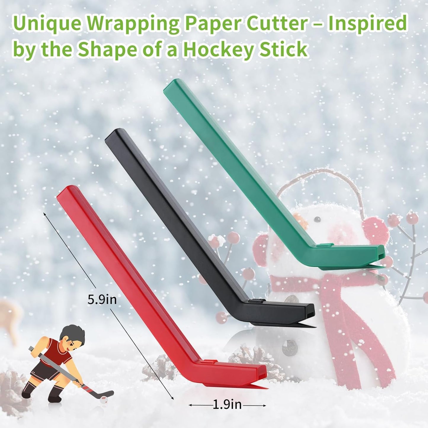 LIZAAL 6-Pack Wrapping Paper Cutter Set | Safe and Easy Gift Wrap Cutter for Christmas and Birthday | Wrapping Paper Cutter Slider for Home, Office or Classroom (6-Colors)