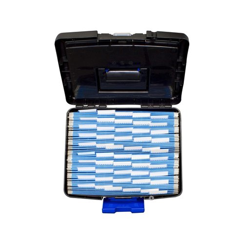 Storex File Storage Box with XL Storage Lid, Black/Blue, 2-Pack (61415C02C)