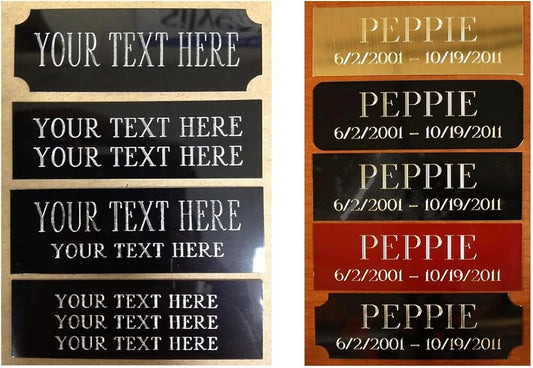 Skiennix Custom Engraved Name Plates - Solid Brass Identification Tags | 1”x3” & 1”x4” Sizes