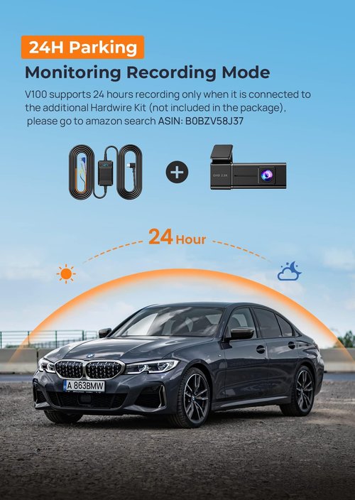 Dash Cam, 2.5K WiFi Dash Camera for Cars, E-YEEGER Mini Dashcam with App, Front Car Camera, G-Sensor, Loop Recording, Night Vision, 24H Parking Mode, 32G SD Card Included, Support 256GB Max