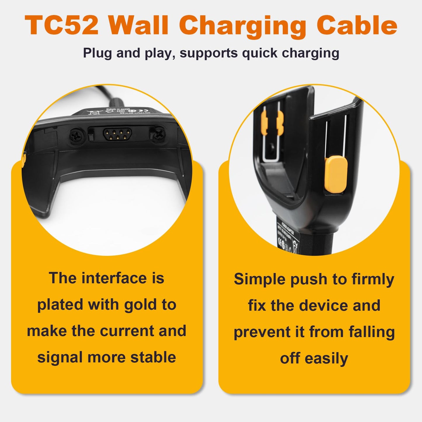 for Zebra Scanner TC57 Charger Cable: Wall Adaptor Charging for Zebra for Symbol PDA TC51 TC52 TC56 TC57 TC510 TC510K TC52X TC520L Handheld Barcode Scanners