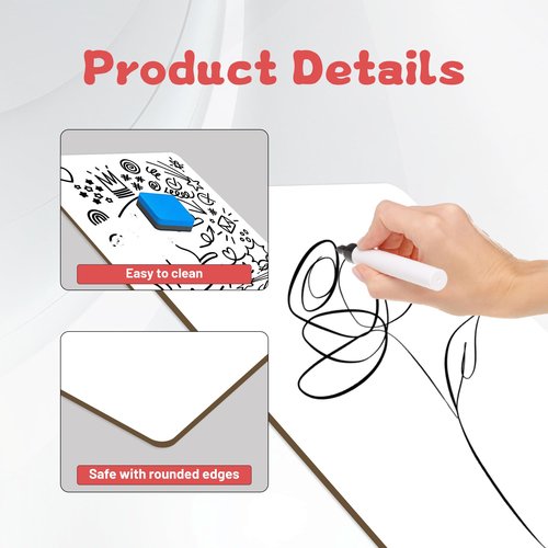 White Board Dry Erase Boards Classroom Pack Mini White Boards 9" x12” Double Sided Personal Whiteboards for Students Teachers School Supplies Lapboards (Set of 12 Boards & Erasers & Pens)