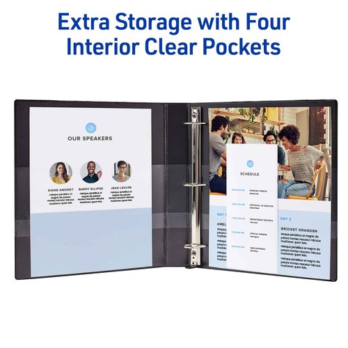 Avery Heavy-Duty View 3 Ring Binders, 1 Inch One Touch EZD Rings, 275-Sheet Capacity, 1.4 Inch Wide Spine, Customizable Clear Cover and Spine, Green Binders (12-Pack of 79107)
