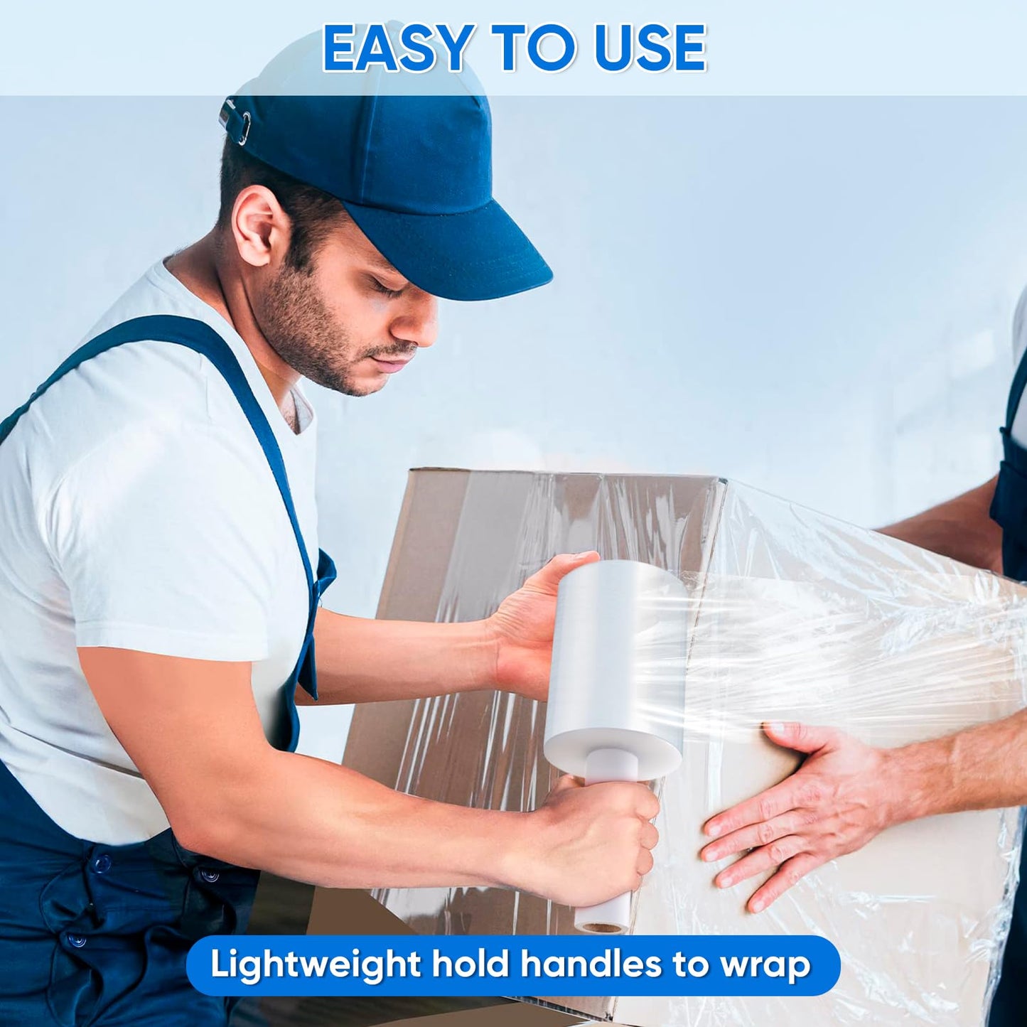 TICONN Stretch Wrap Stretch Film Roll, 1000ft Industrial Strength 5 inch Wide Clear Plastic Wrap with Handles for Pallet Wrapping Shipping Moving
