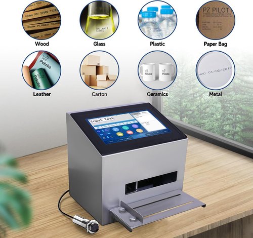 Intelligence Batch Coder with 7-Inch Touch Screen Inkjet Printer with 42ml Original Quick-Drying Ink Cartridge Inkjet coding Machine for Lot Code/Date/Time/Barcode/QR Code/Batch Number/Label/Image