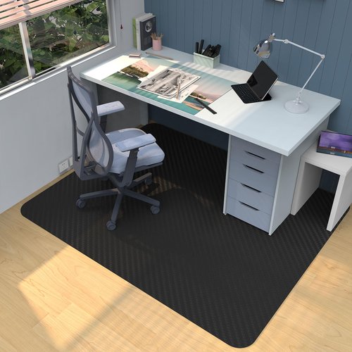 Office Chair Mat for Hardwood Floor: 63" x 51" Office Chair Floor Mat, Desk Chair Mat, 100% PVC Floor Protector Chair Mats for Hard Floor, Not Suitable for Carpet