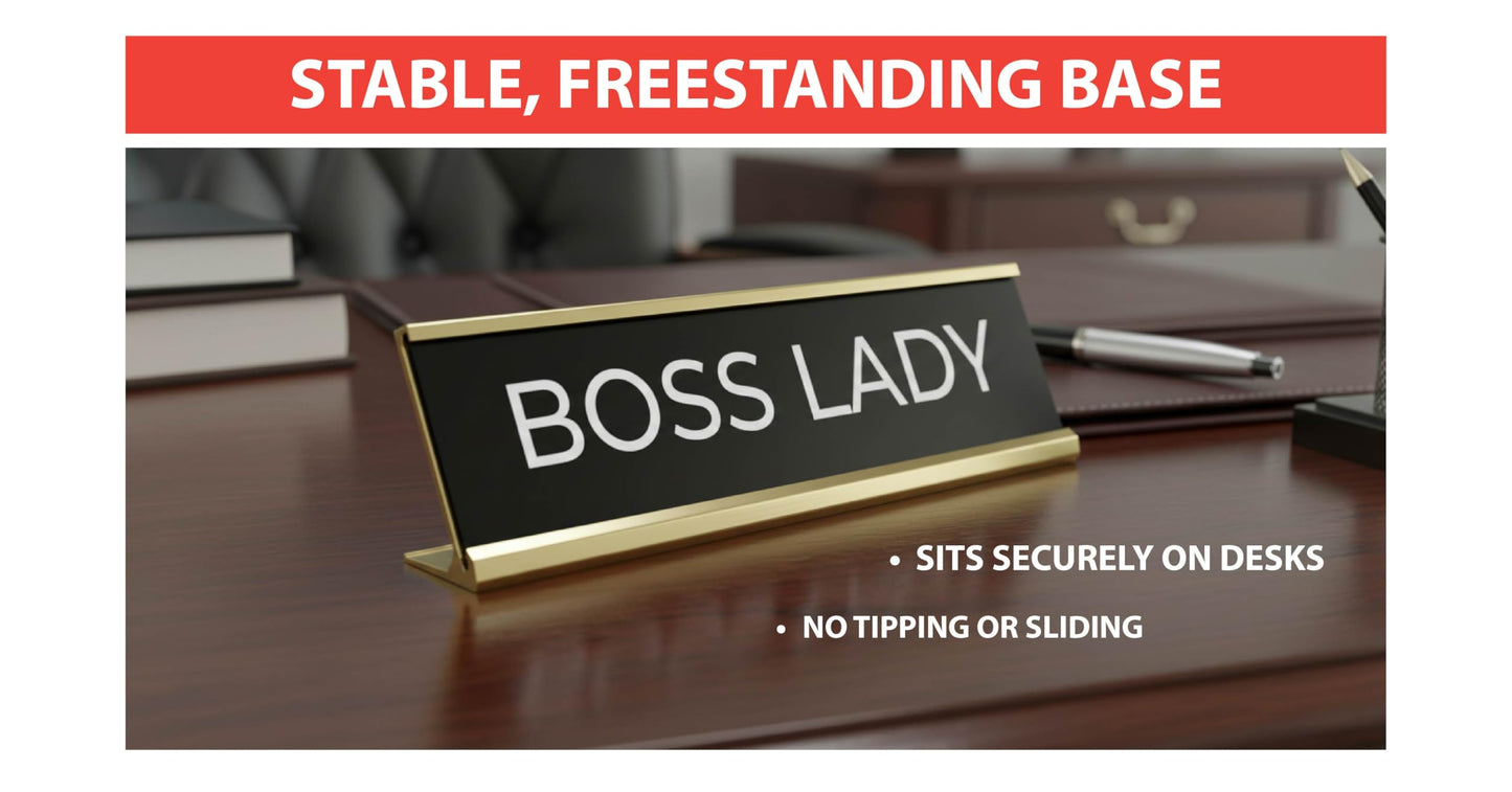 2" x 10" Aluminum Office Desk Nameplate Sign Holder (Rose Gold) 1 Pack