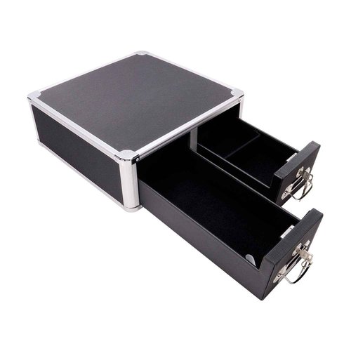 Vaultz Locking 3 x 5 Index Card Cabinet, Double Drawer, Black (VZ01393)