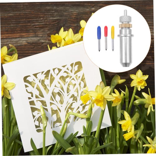 OFFSCH 1set Tungsten Lettering Blades for Vinyl Cutters High Precision Engraving Cutters Coded Caps for Crafting and Detailed Cutting
