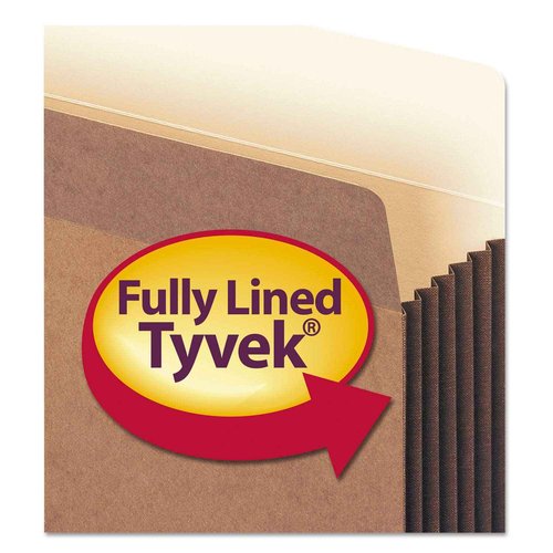 Smead File Pocket with Fully-Lined Gusset, Straight-Cut Tab, 5-1/4" Expansion, Letter Size, Redrope, 10 per Box (73274)