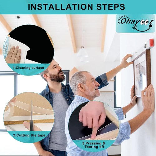 Ohayooz® Heavy Duty Double-Sided Tape - Extra Strong, Removable 10FT Clear Nano Adhesive for Photos & Decor