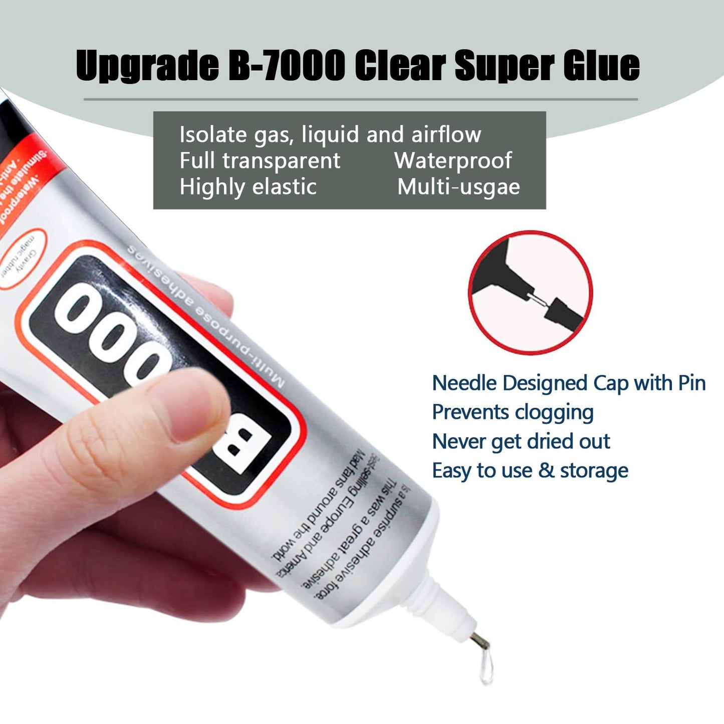 B7000 Rhinestone Glue - Multi-Function Clear Adhesive for Jewelry Repair & Crafts | 110ML (2 Pack)