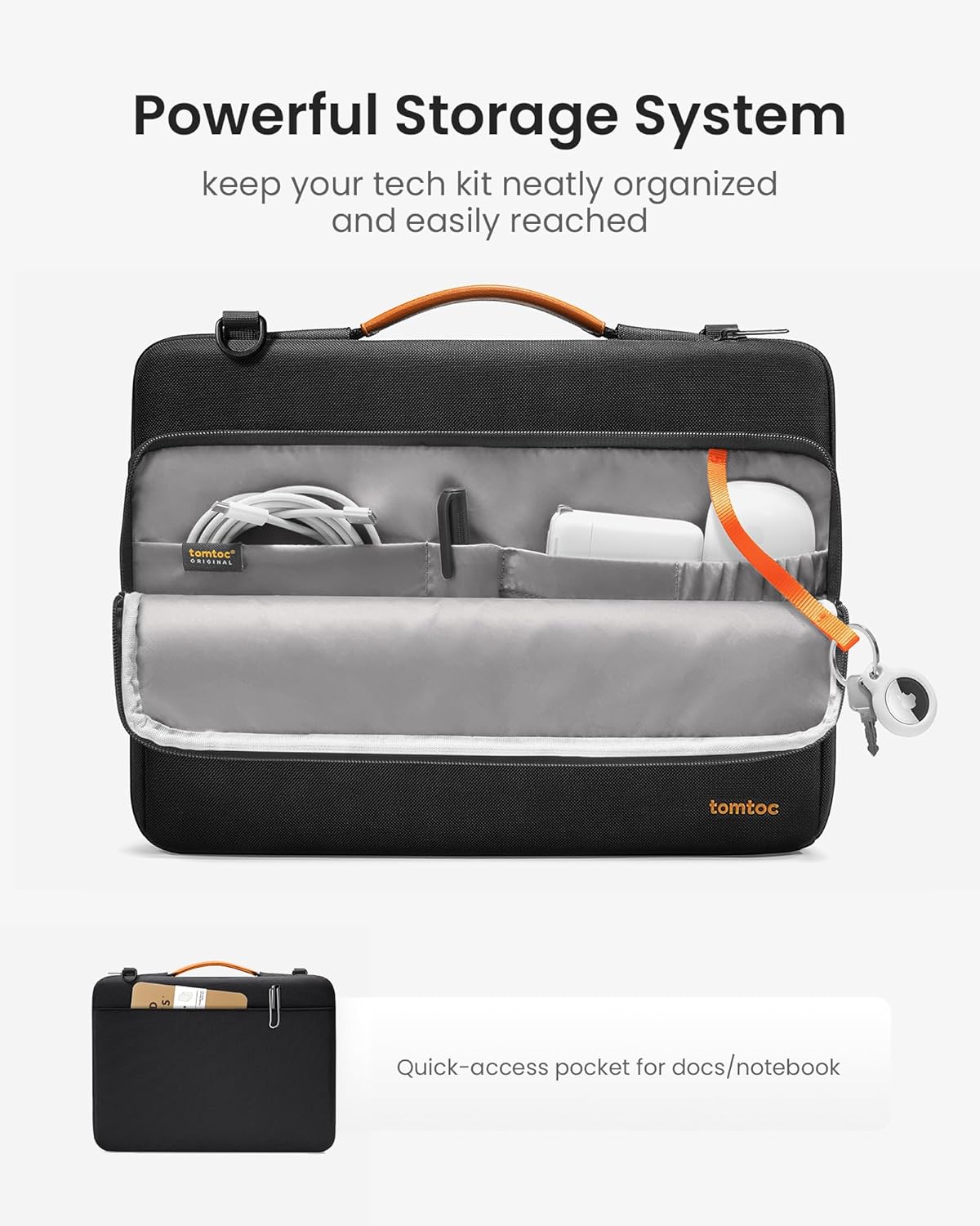 tomtoc 360 Protective Laptop Shoulder Bag - Water-Resistant Case for 13-Inch MacBook Air & Pro