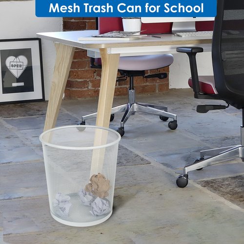 SHSYCER Office Mesh Trash Cans (10-Pack 4 Gal),Open Metal Wire Wastebaskets, Mesh Office Garbage Can,Waste Basket Trash Can for Near Desk,Wire Garbage Container Bin for Home,School