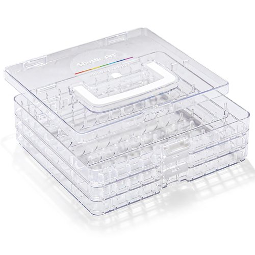Shuttle Art 36 Markers Acrylic Marker Organizer, Portable 3-Layer Transparent Storage Box, Stackable Pen Holder for Art Supplies,Ideal for Home, Office & School Desk Organization