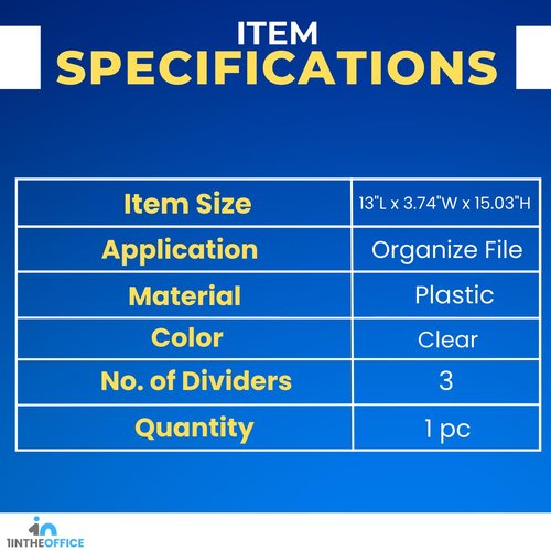 1InTheOffice Wall File Holder, Wall Mount Clear Plastic File Holder, 3-Pocket, Letter Size