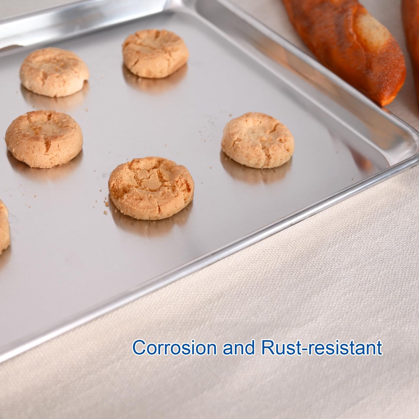 HARDURA Aluminum Baking Sheet Pan 18”L X 13”W X 1”H Cookie Sheet, 6Packs, For Oven in Bakery & Restaurant, Kitchen