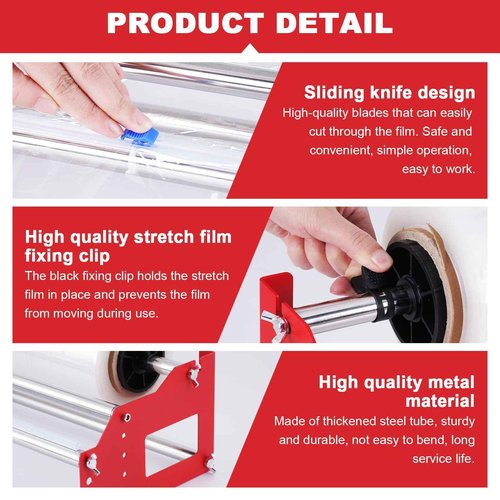 Consfly 23.6 inch Table Stretch Film Dispenser, Wall Mount Stretch Film Packing Machine, Manual Cling Wrap Roll Dispenser with Cutter for Packaging, Moving and Shipping