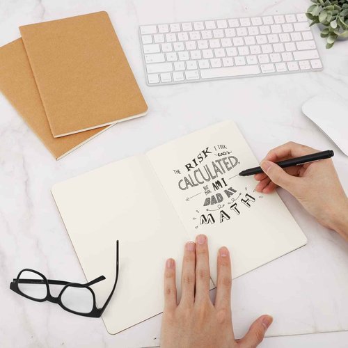EUSOAR Blank Paper Notebook, 36pcs A5 5.5"x8.3" 60 Pages Soft Cover Kraft Subject Journal Diary Notebooks, Writing Note Pads Sketchbook Memo Composition, for School Office College