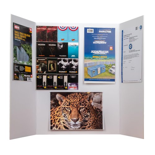 Trifold Poster Board Foam Core 24 x 36 x 3/16"(5mm) - 5 Pack - Tri Fold Posters Display Board, Acid Free, Double Sided, Posterboard Foamboard for Mounting, Prints, Art, Presentation and Projects