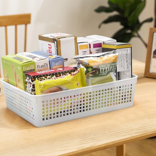 AnnkkyUS 6-pack Storage Basket Trays, Plastic Office Tray, White