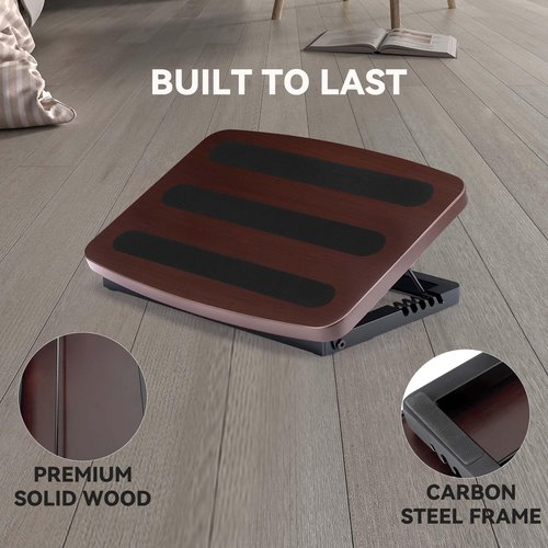 Adjustable Foot Rest for Under Desk at Work,Ergonomic Foot Stool Under Desk for Office with 6 Angles,Wooden Footrest Suitable for Home,Office