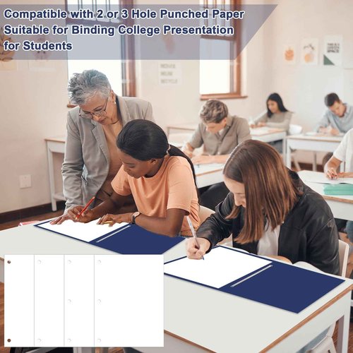 gisgfim 40 Pcs 11'' x 17'' Pressboard Report Cover 3" Capacity Metal Prong Paper Fastener with Compressor Presentation Binder Folder to Neatly Bind Reports Proposals Transcripts Document(Dark Blue)
