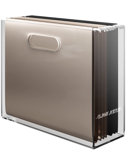 CLASSIC ACRYLIC File Organizer for Desk - This Acrylic Storage Box is great for Office Organization - Its Modern Acrylic Magazine Holder makes a Great Gift for Home/Work Space