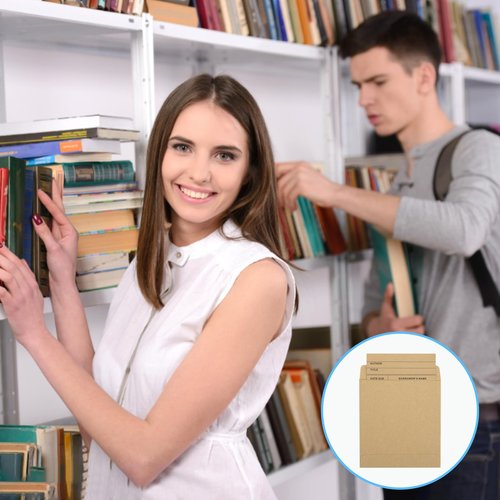 100Pcs Vintage Library Pockets and Cards, Brown Library Check out Cards Library Card Pocket Envelopes for School Office Public Library Books