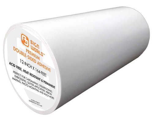 AJ Sign World Best 12" Ultra-Thin Permanent Double-Sided Tape for Arts, Crafts, Die Cutting, Photography, Scrapbooking, Tear-by-Hand, Documents, All Purpose (12-Inch by 55 Yards)