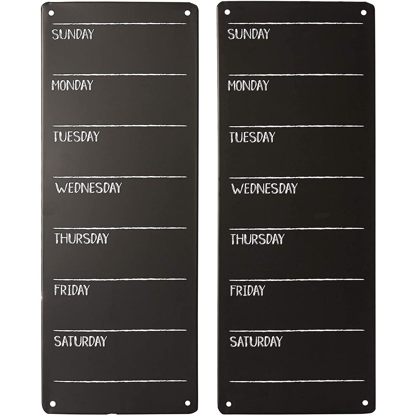 Juvale Tin Chalkboard Weekly Wall Planner for Menu and to-Do List (6 x 16 in, 2 Pack)