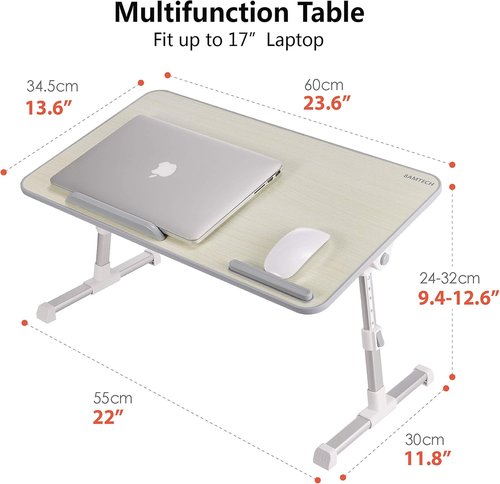8AMTECH Laptop Desk - Adjustable Laptop Stand with Cooling Fan for Work & Play | Ideal for Bed & Sofa