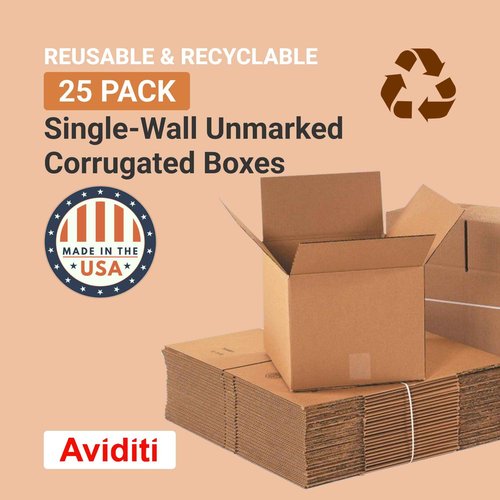 Aviditi Shipping Boxes Small 12"L x 12"W x 12"H, 25-Pack | Corrugated Cardboard Box for Packing, Moving and Storage