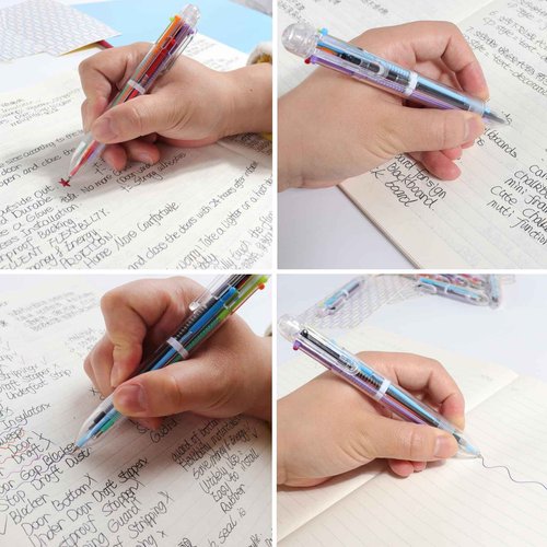 Mluchee 100 Pack Multicolor Pens 6-in-1, Party Backs to School Pens, Bulk Fun Pen for Adults Student Gifts, Retractables Rain-bow Cool Color Ballpoint Pens Thanksgiving Christmas Gifts