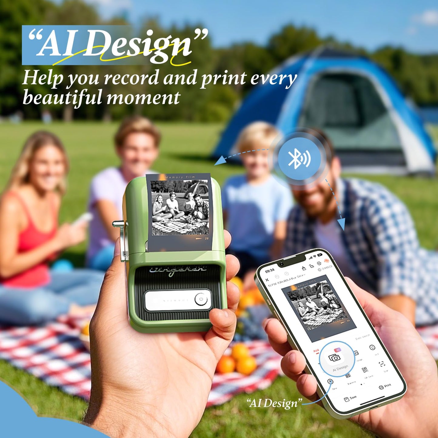 NIIMBOT Photo Labels– Print HD Thermal Labels(2''x2.76'', 50x70mm) for Memories, Notes, Lists & DIY Projects – Compatible with Pro Series Label Makers