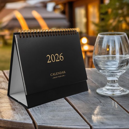 NUOBESTY Desk Calendar, 2025-2026 18 Months English Standing Flip Desktop Calendar Small Desk Calendars with Holiday for Office Home (July 2025-December 2026)