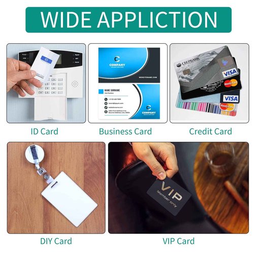 Yexiya 1000 Pcs Blank PVC Cards White Quality Plastic ID Badge Printers Cr80 30 Mil Business Cards Fit Most Photo ID Badge Printers