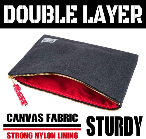 Rough Enough Document Organizer | Zippered File Folder Bag for Office, Travel & Art Supplies - Letter Size