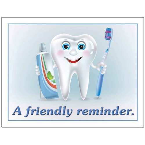 Dental Laser Appointment Reminder Postcards with Personalizable Backs. 4 Cards Micro Perforated for Tear-Off at 4.25" x 5.5" on an 8.5" x 11" Sheet of 8 Pt Card Stock. (500)